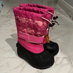 Columbia Pink and Black Snow Boots